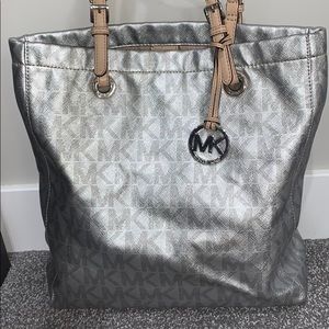 Michael Kors Silver Tote Handbag